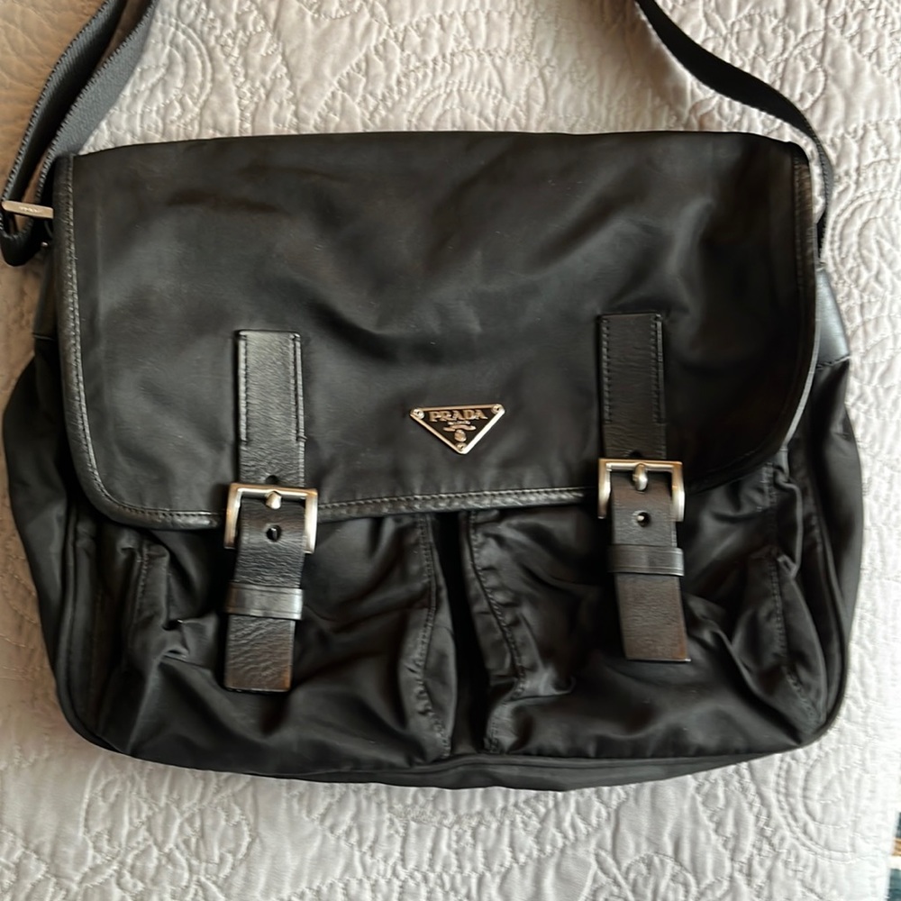 Prada Nylon Unisex Vintage Messenger Travel Bag